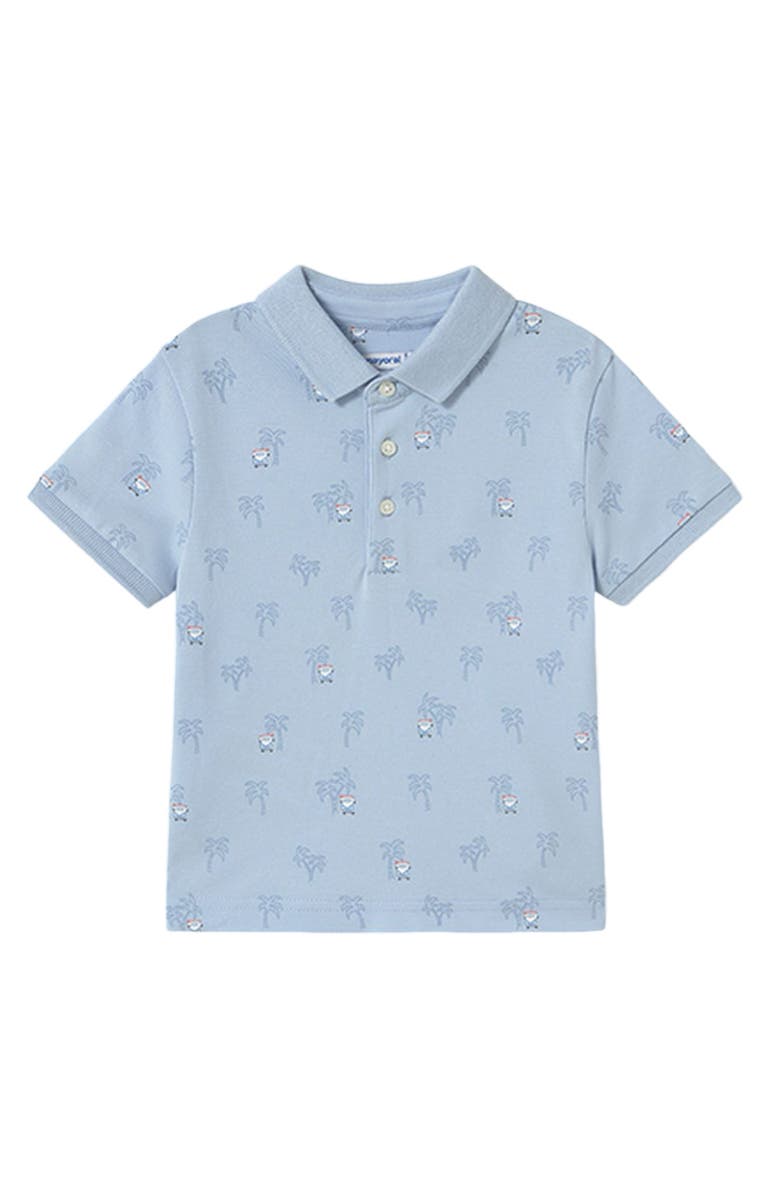 Mayoral Palm Tree Linen Polo, Main, color, Blue