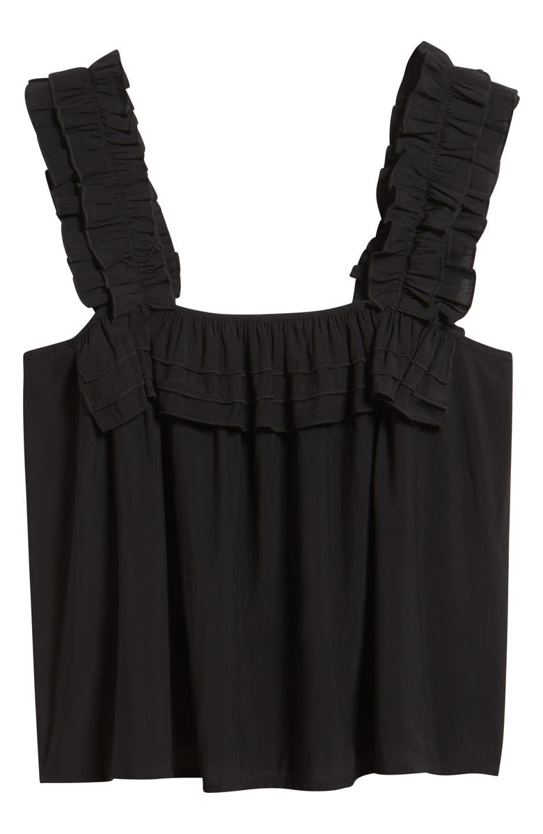 VERO MODA Clara Ruffle Boxy Top, Alternate, color, Black