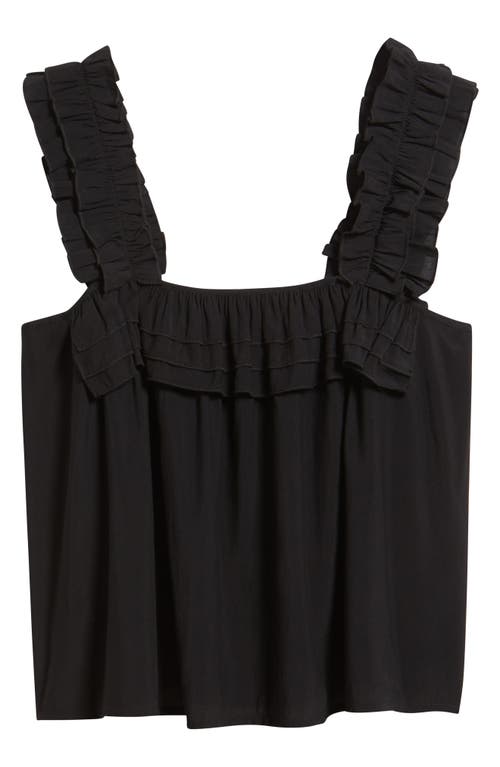 Vero Moda Clara Ruffle Boxy Top In Black