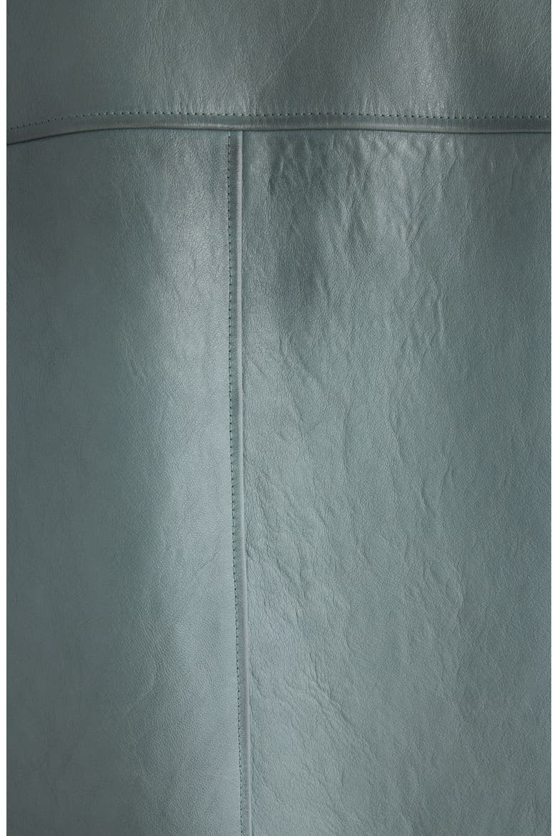 Waxy Leather Coat, Alternate, color, FADED BLUE