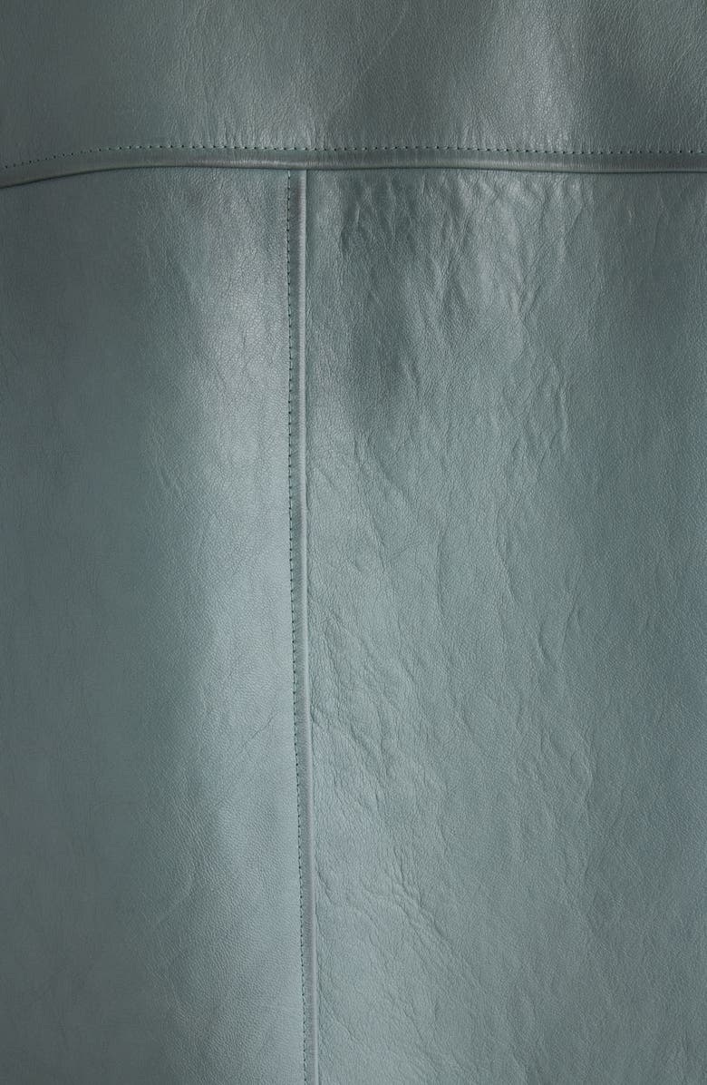 Chloé Waxy Leather Coat, Alternate, color, Faded Blue