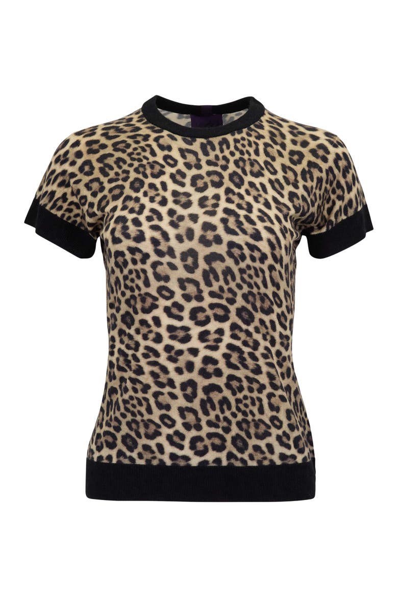 Leopard Womens Knit Sweater, Alternate, color, LEOPARD BROWN