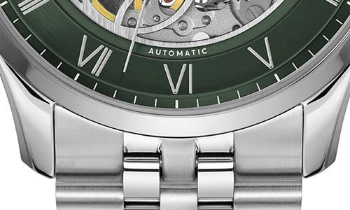 Hugo Boss Boss Principle Skeleton Automatic Bracelet Watch, 41mm In Dark Green