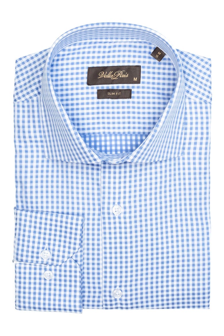 Brooklyn Slim Fit Cotton Dress Shirt, Alternate, color, BLUE