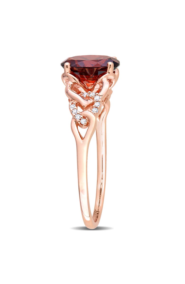 Julianna B. Garnet & Diamond Accent Link Ring, Alternate, color, Garnet