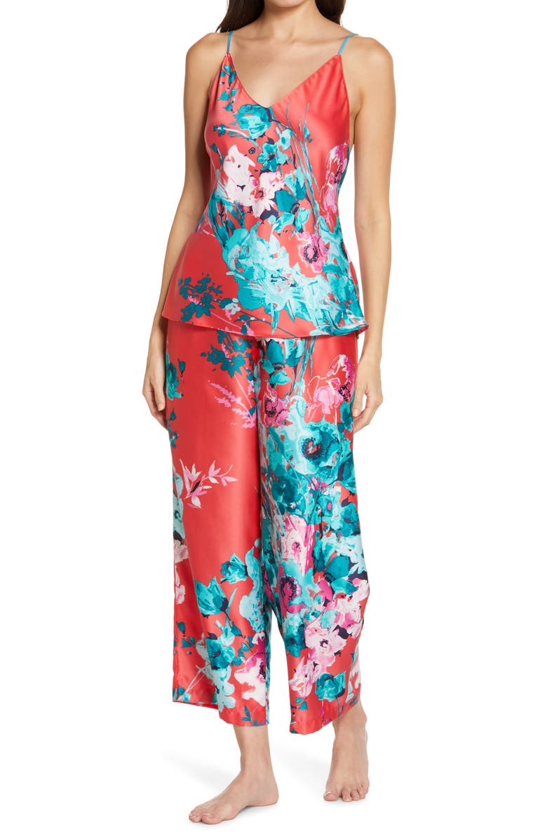 Natori Bloom Floral Satin Camisole Pajamas, Main, color, 