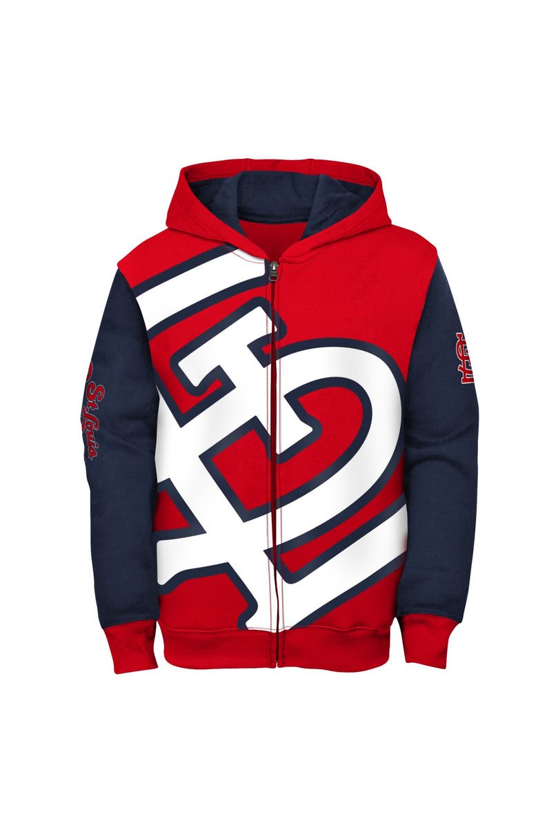 Outerstuff Youth Fanatics Branded Red/Navy St. Louis Cardinals Postcard Full-Zip Hoodie Jacket, Alternate, color, 