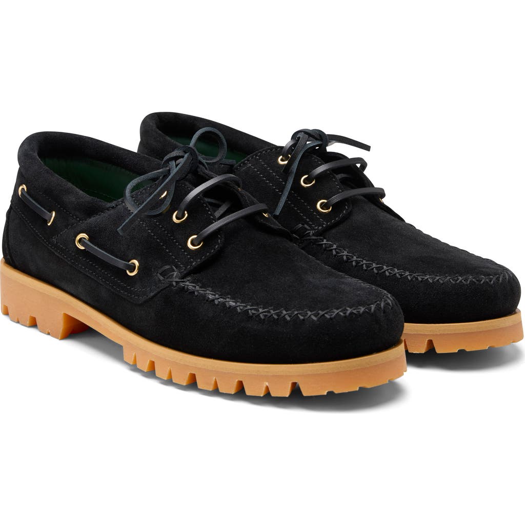 VINNY'S Suede Boat Shoe in Black Suede  product