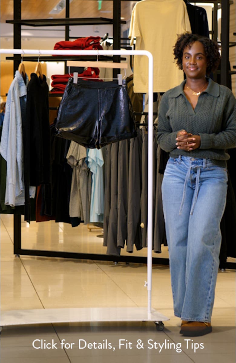 Shiny Faux Leather Shorts, sales video thumbnail