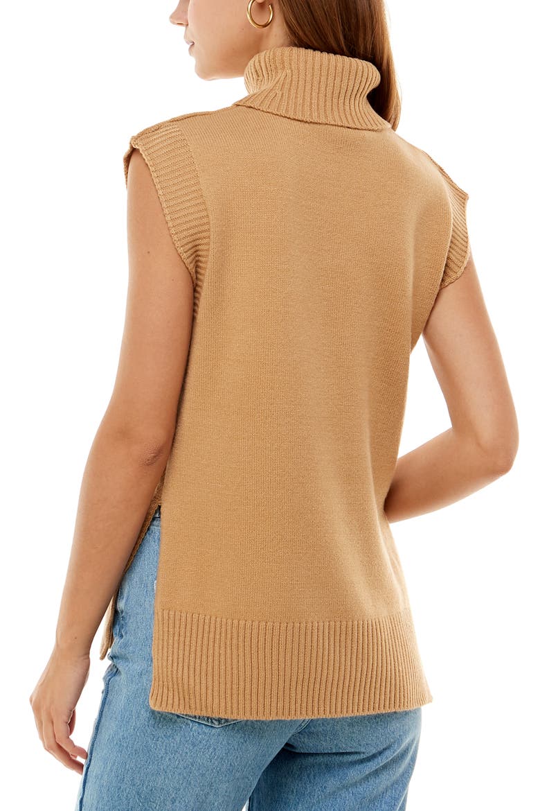 Ariana Turtleneck Vest, Alternate, color, CAMEL