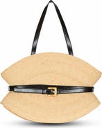 Balmain Shuffle Medium Bag In Raffia