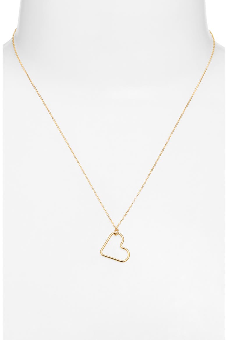 Mabel Heart Pendant Necklace, Alternate, color, GOLD