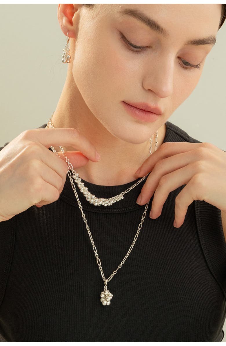 Bearfruit Jewelry Sterling Silver Isabelle Cluster Pendant Chain Necklace, Alternate, color, Silver