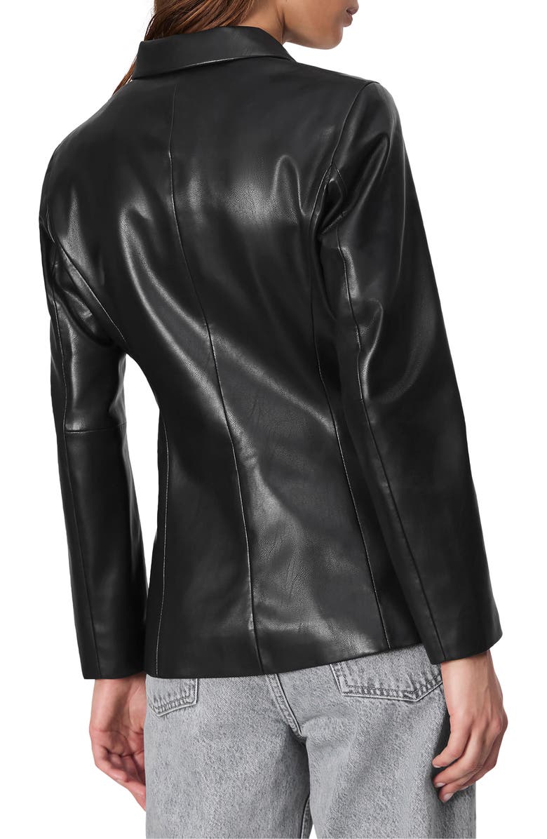 rag & bone Drew Faux Leather Blazer, Alternate, color, Black