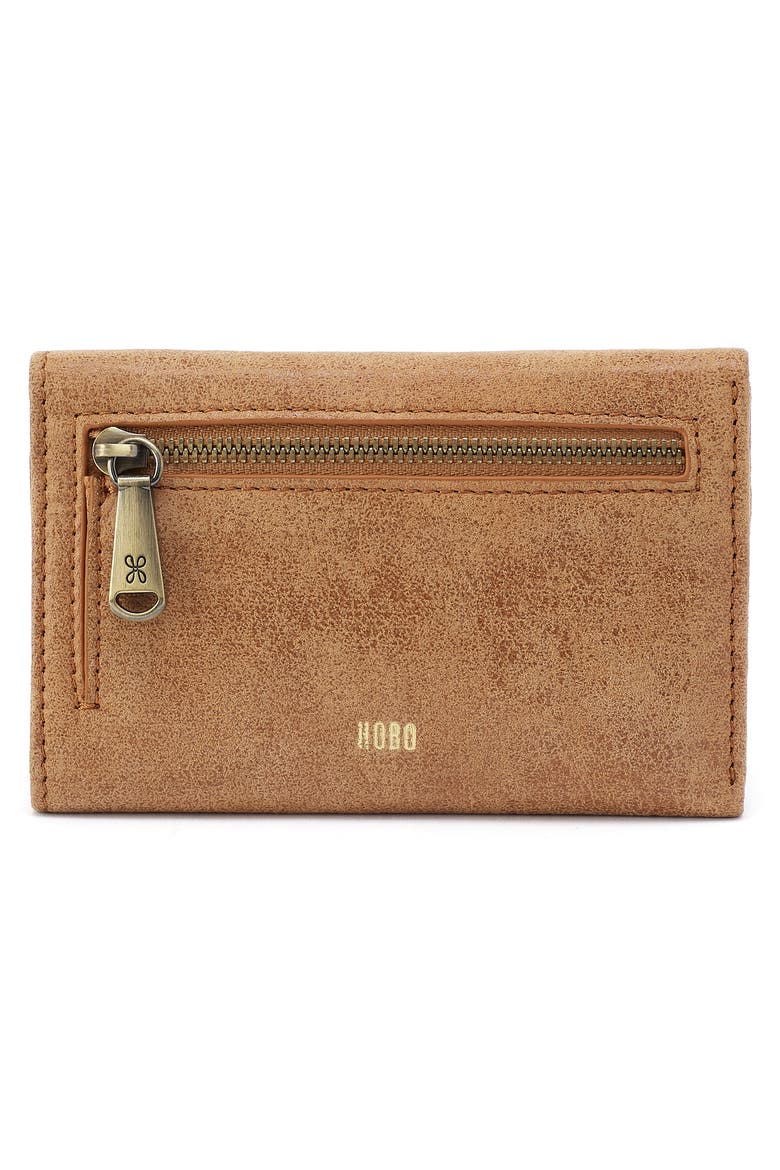 Jill Leather Trifold Wallet, Alternate, color, WHISKEY