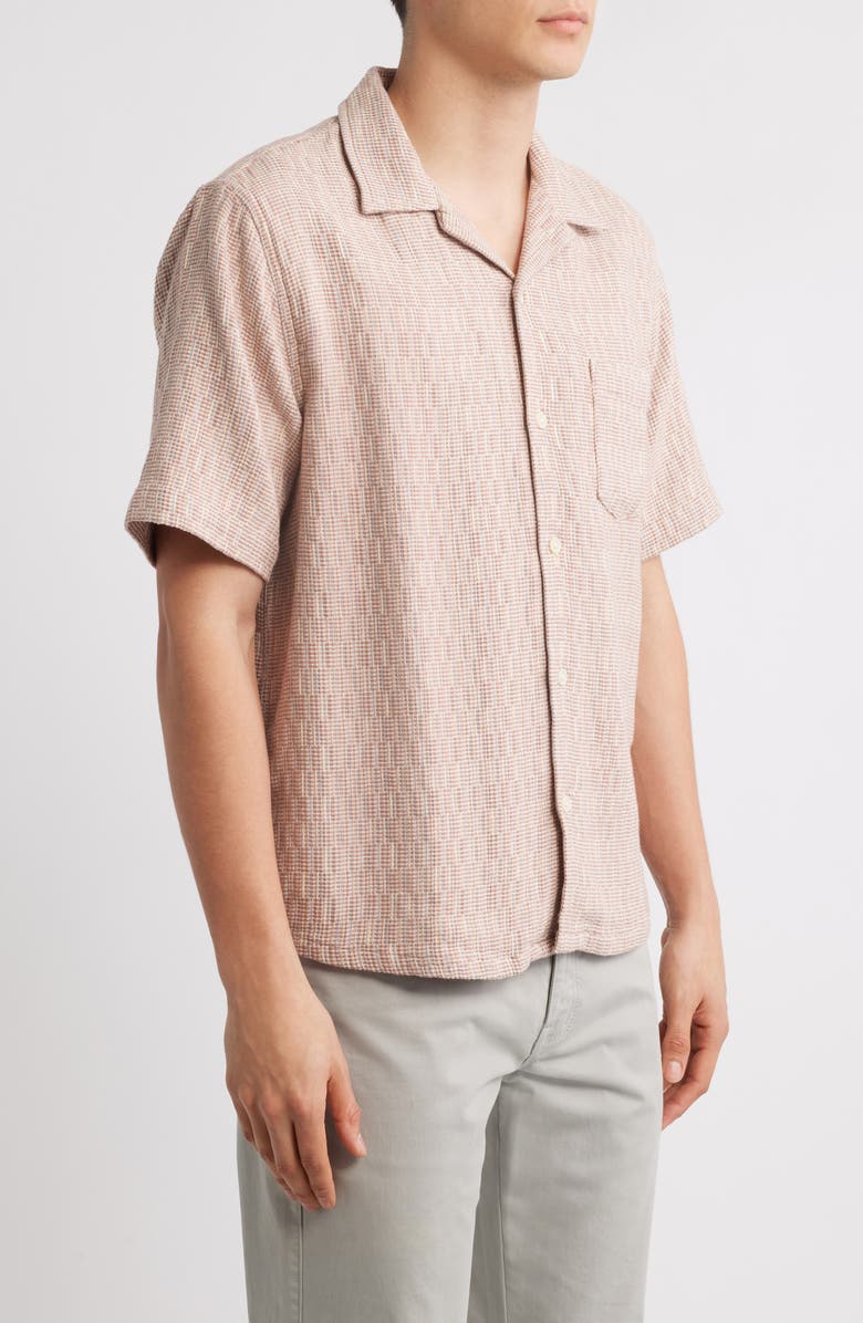 Corridor Rainbow Weave Cotton Camp Shirt, Alternate, color, Pnk