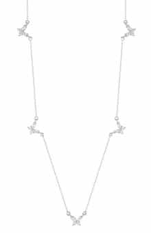 CHLOE AND MADISON Cubic Zirconia Butterfly Station Necklace