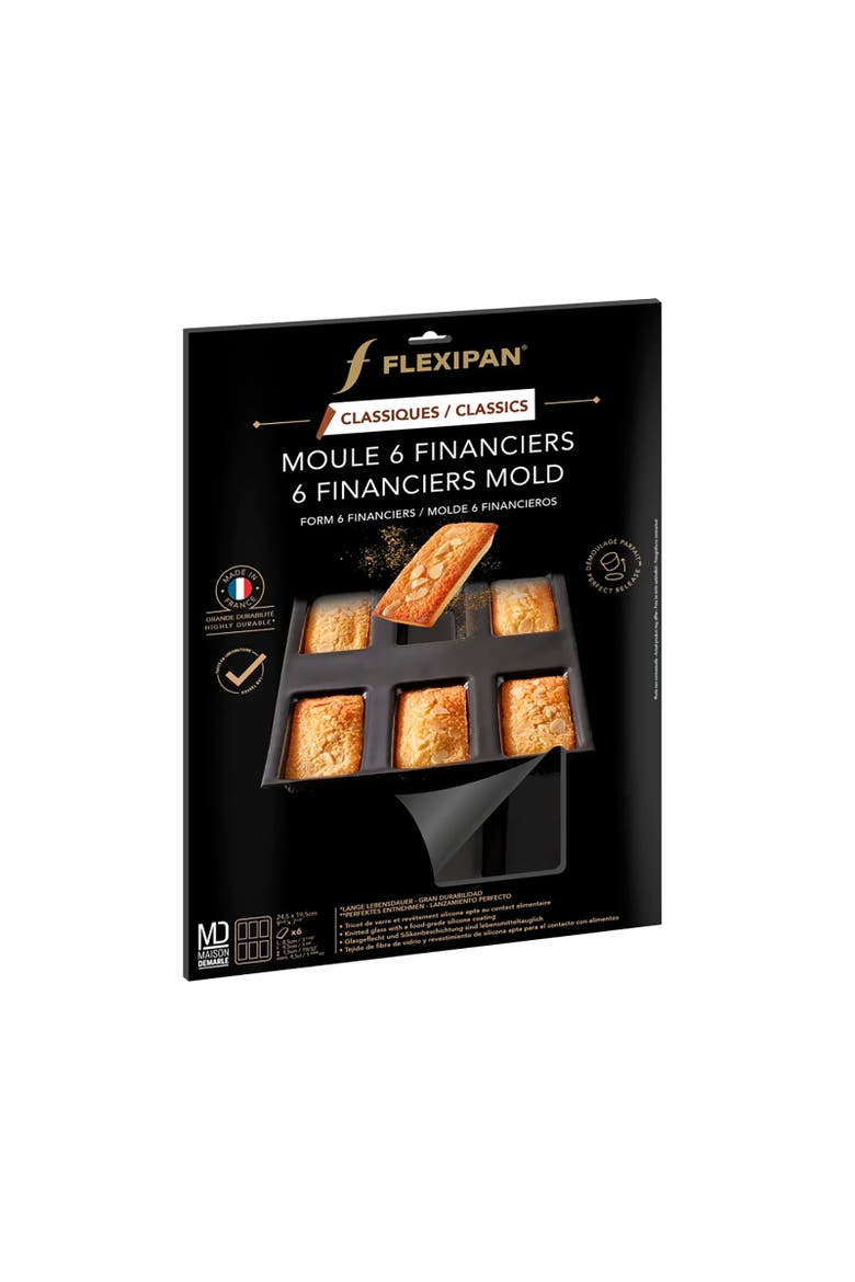 Flexipan 6 Financiers Mold, Alternate, color, Black