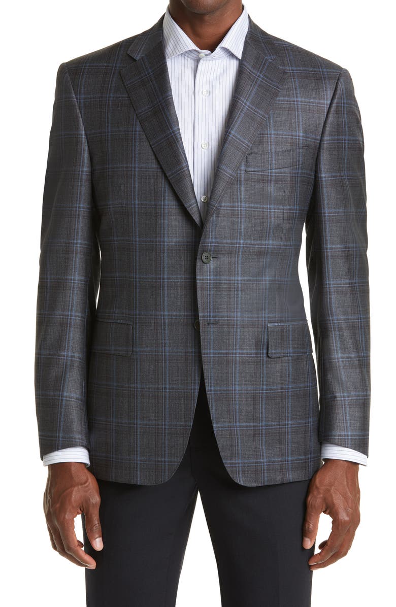 Canali Men's Siena Plaid Wool Sport Coat, Main, color,