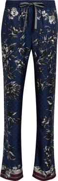 Dolce&Gabbana Peony Print Silk Twill Drawstring Pants