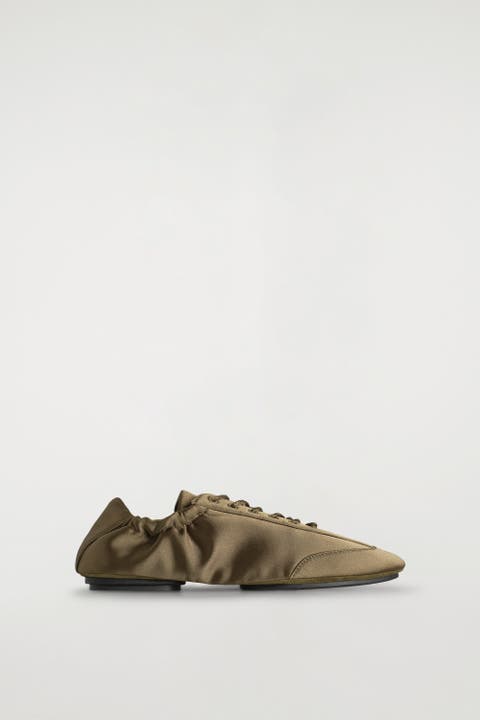 Satin-suede Ballet Sneakers