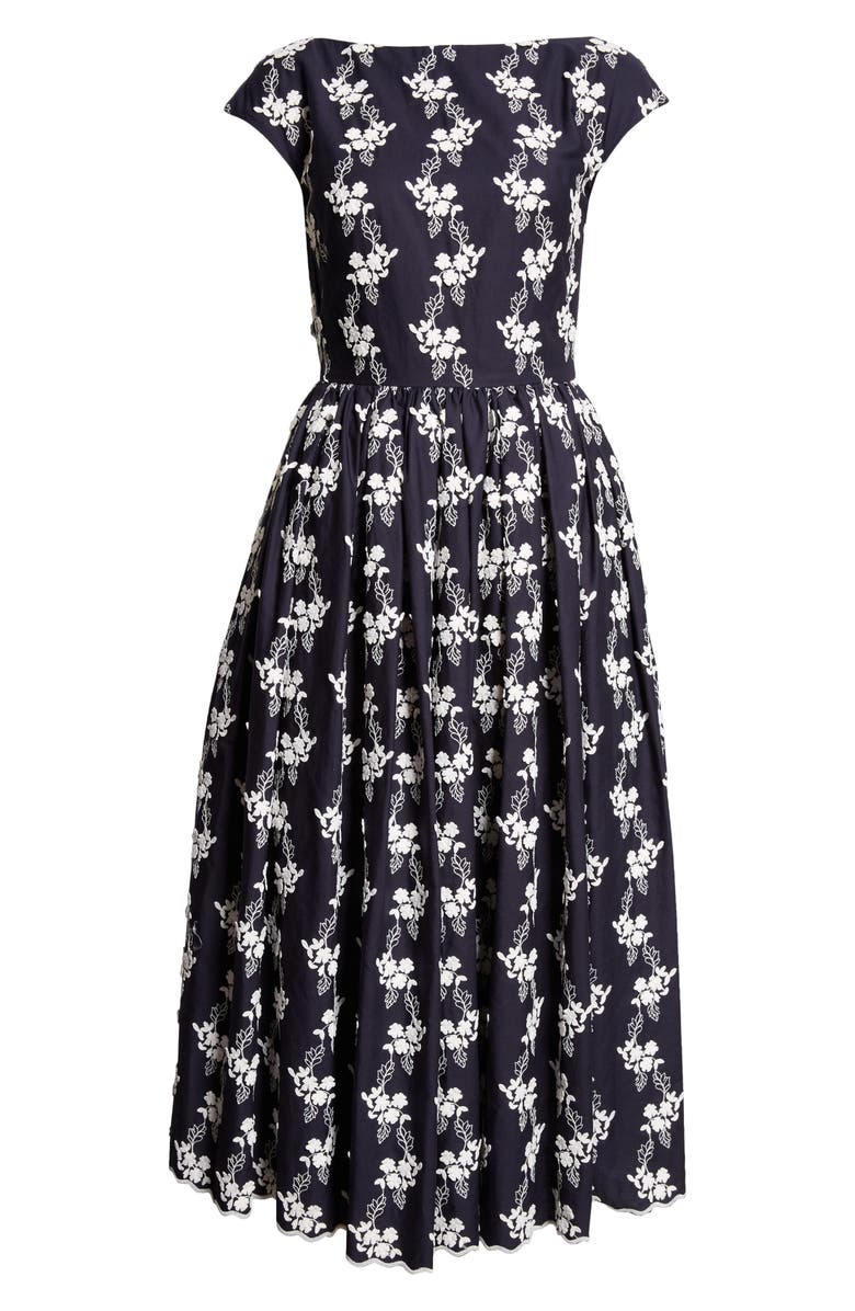 Erdem Embroidered Floral Midi Dress, Alternate, color, 