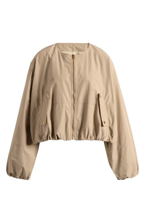 Madewell Bubble Sleeve Bomber Jacket In Khaki
