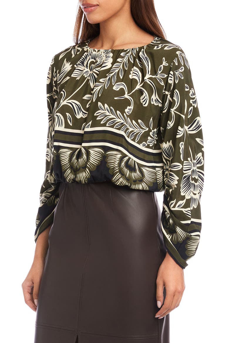Serafina Floral Print Tie Sleeve Top, Alternate, color, PRINT
