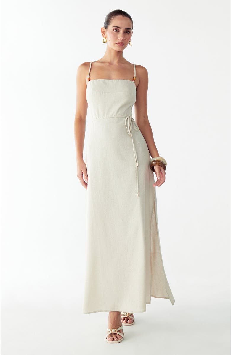 BWLDR Beatriz Midi Dress, Alternate, color, Oat