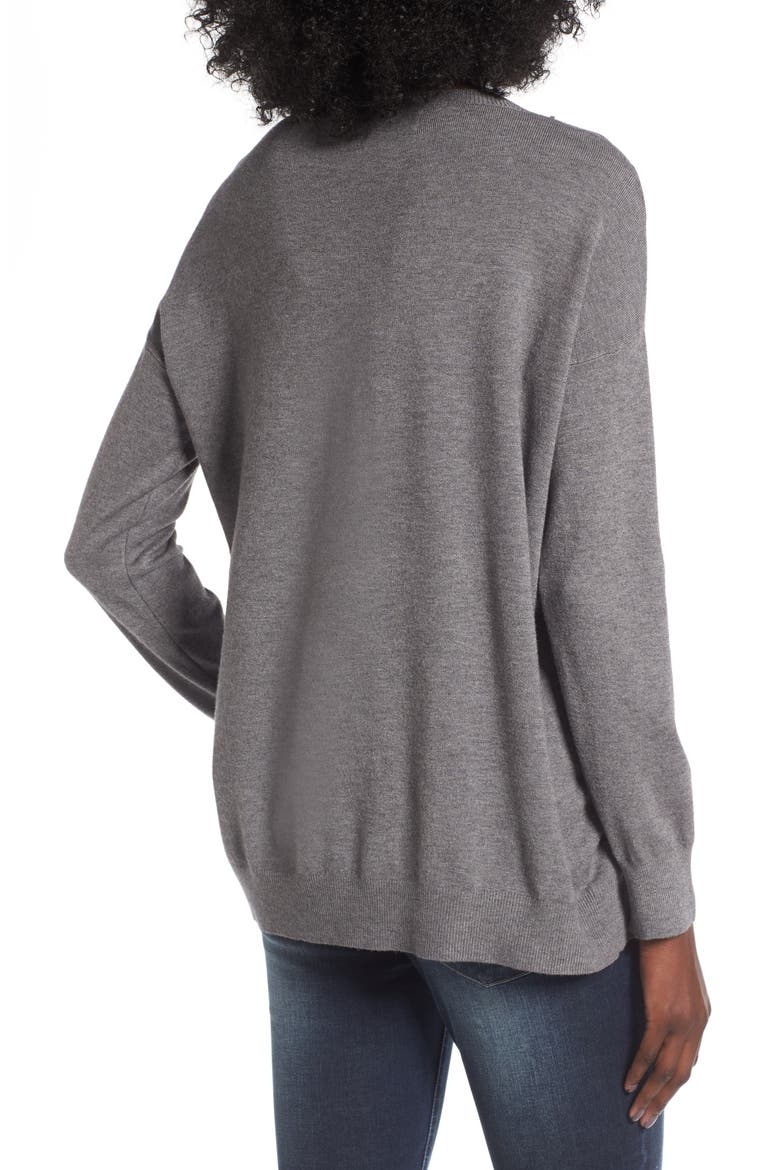 Forward Seam Tunic Sweater, Alternate, color, CHARCOAL