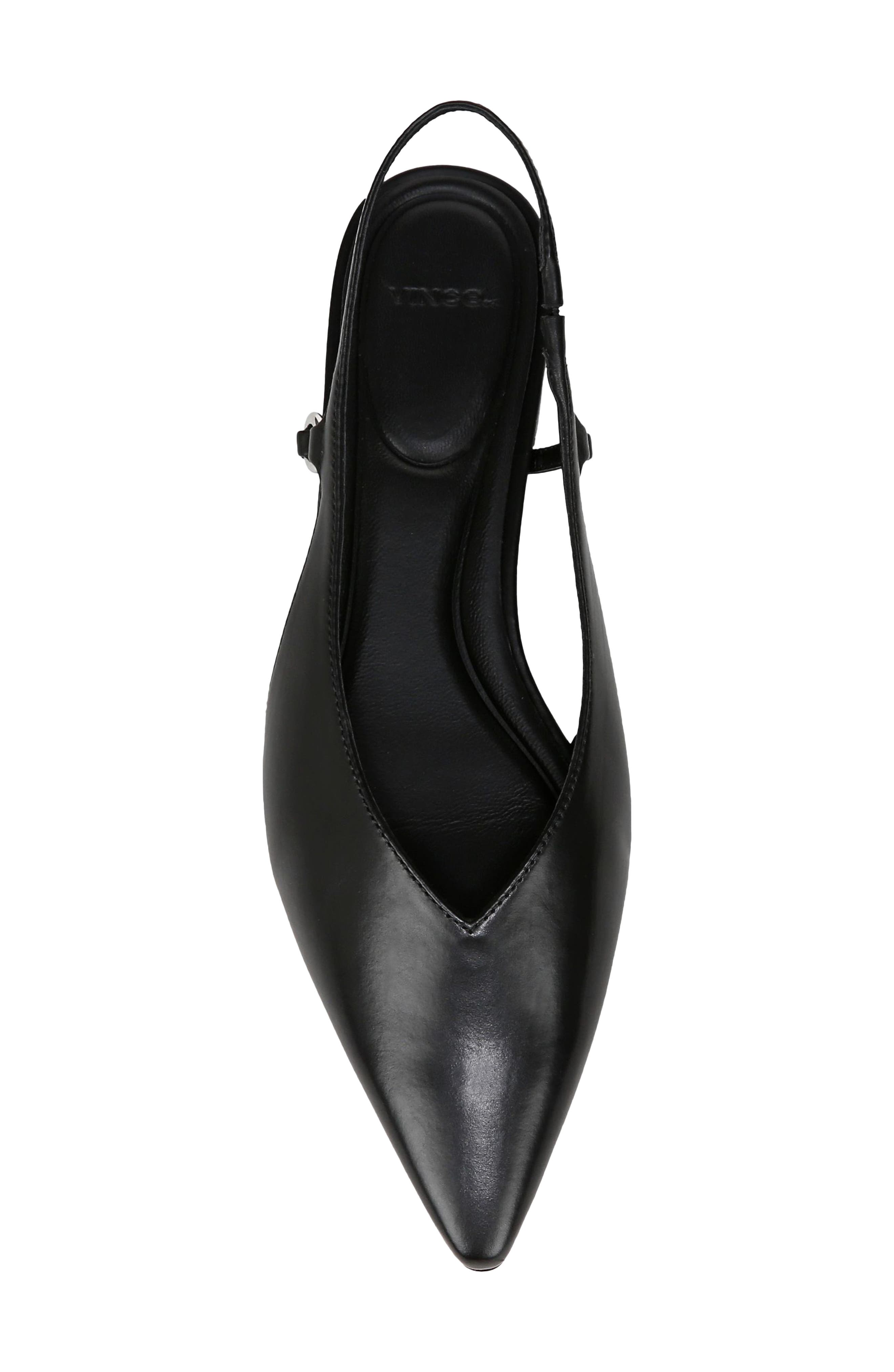 Vince Ines Slingback Pointed Toe Flat, Alternate, color, Black
