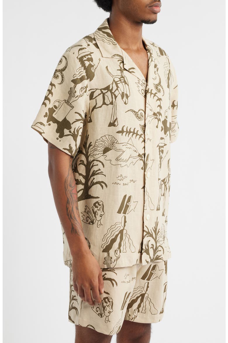 Poplan Linen Camp Shirt, Alternate, color, BEIGE