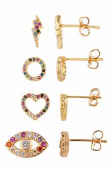 EYE CANDY LOS ANGELES Set of 4 Alicia Stud Earrings