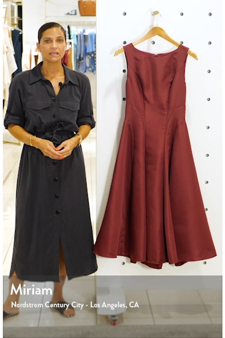 Bracken Satin Fit & Flare Cocktail Dress video