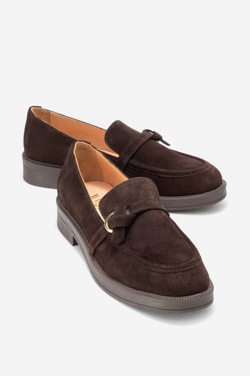 Forever & Always Shoes Galea Buckled Leather Loafers In Brown