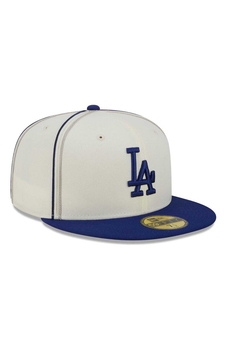 New Era Men's New Era Cream/Royal Los Angeles Dodgers Chrome Sutash 59FIFTY Fitted Hat, Alternate, color, Cream