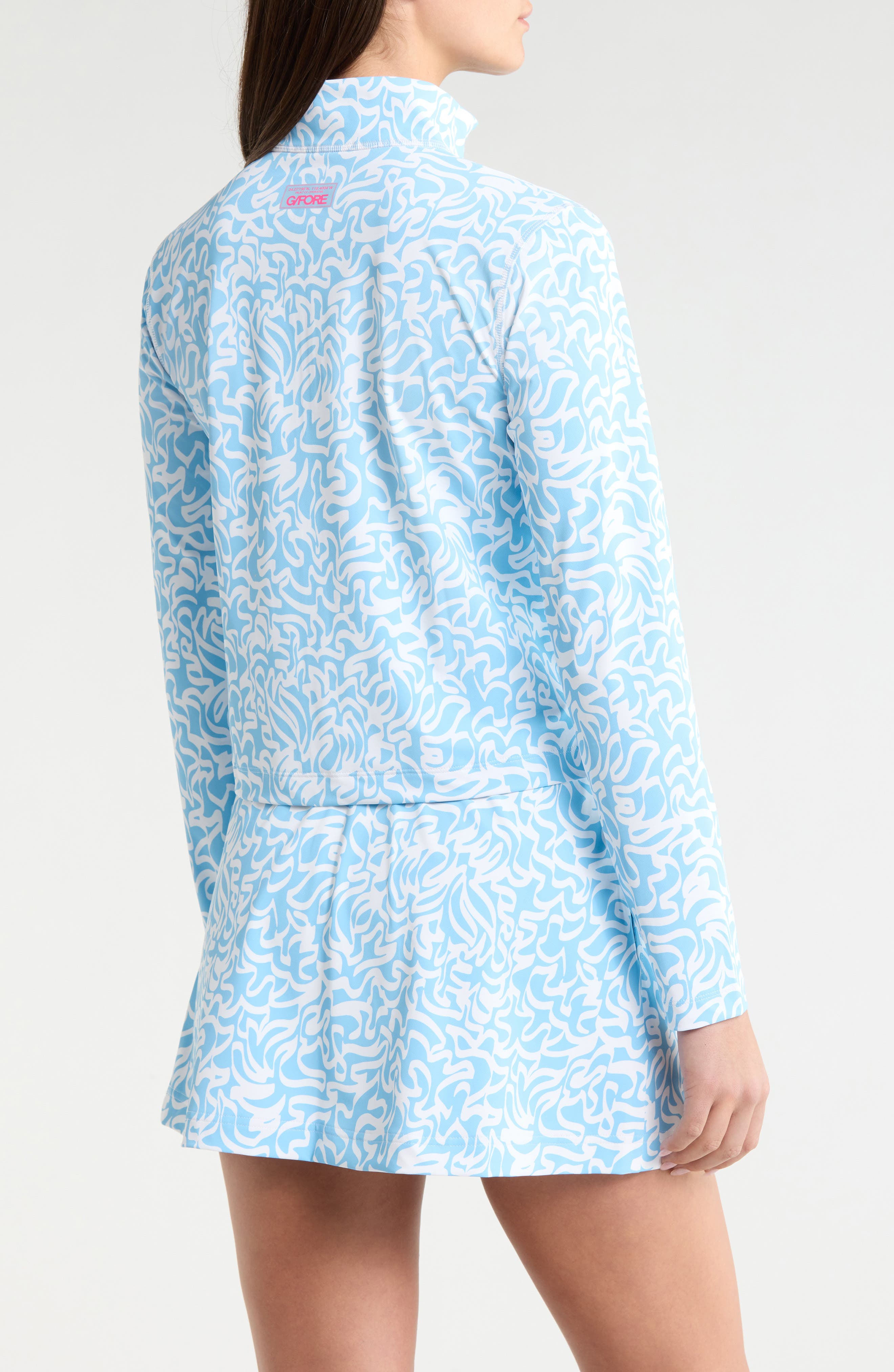 G/FORE Scribble Print Quarter Zip Golf Sweatshirt (Women) | Nordstromrack
