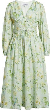 En Saison Rylee Floral Long Sleeve Cotton Midi Dress