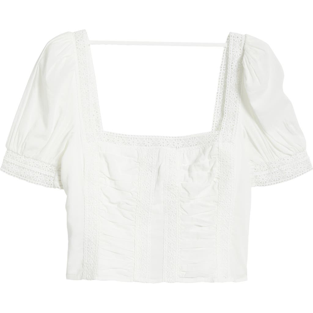 Reformation Lavena Organic Cotton Blend Crop Top In White