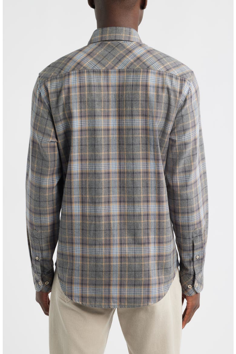 Franklin Modern Fit Plaid Cotton Button-Up Shirt, Alternate, color, COAL