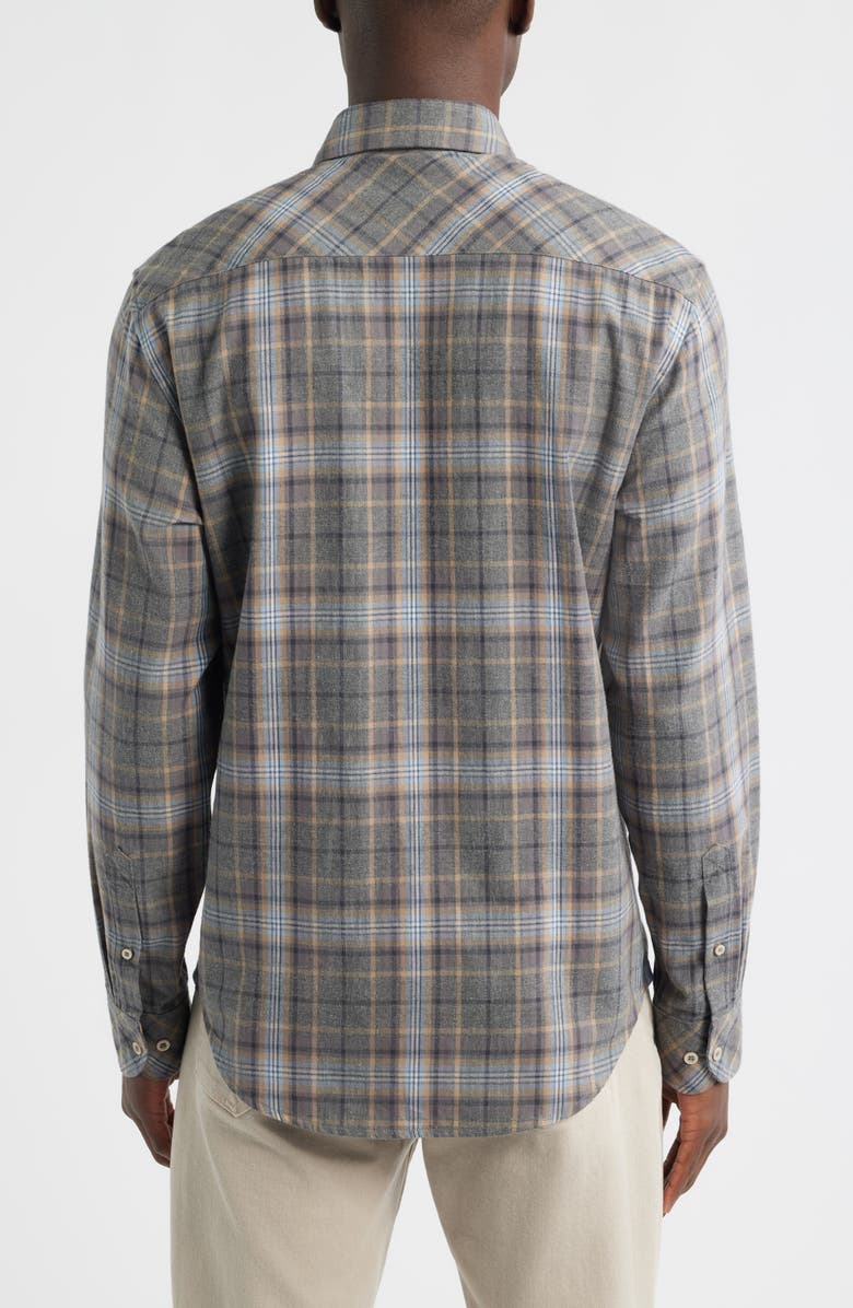 James Campbell Franklin Modern Fit Plaid Cotton Button-Up Shirt, Alternate, color, Coal