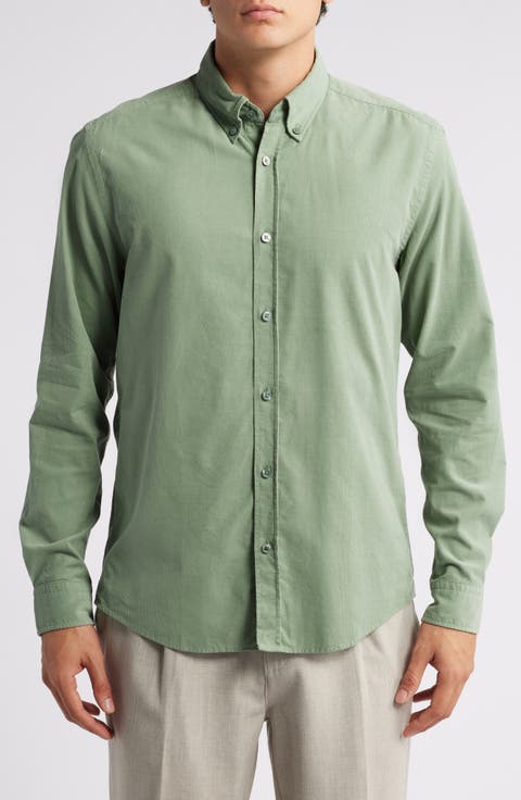 Liam Solid Cotton Corduroy Button-Down Shirt