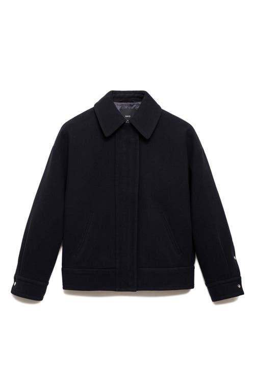 Mango Oversize Jacket In Dark Navy
