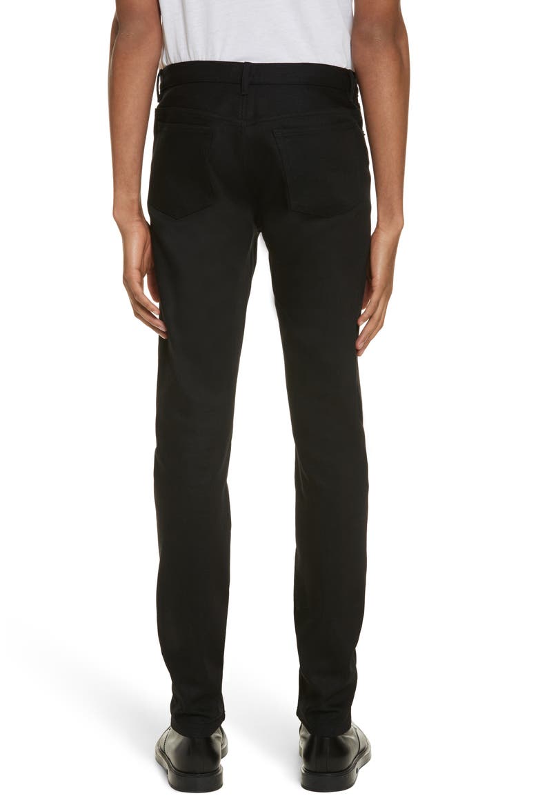 Petit New Standard Stretch Skinny Fit Jeans, Alternate, color, BLACK