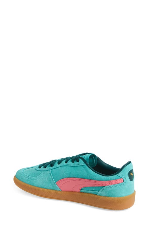Puma Palermo Retro Colours Leather Sneakers Women In Aquatic-dark Myrtle