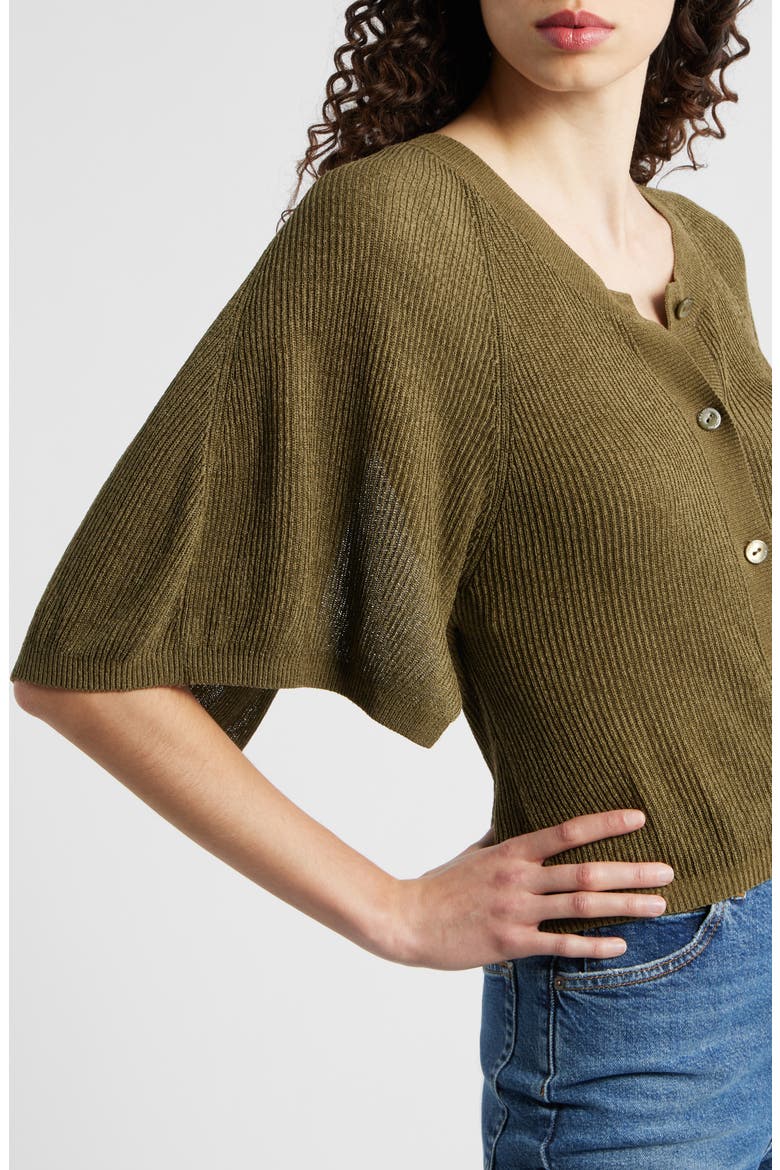The Flounce Sweater, Alternate, color, MILITARY GREEN