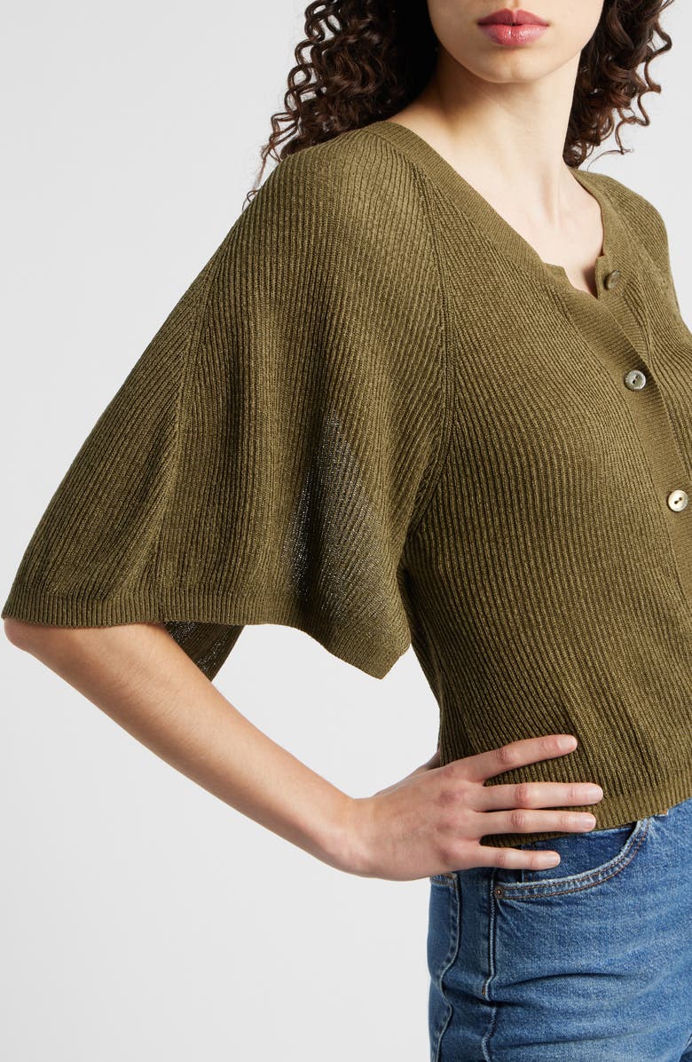 FRAME The Flounce Sweater, Alternate, color, Military Green