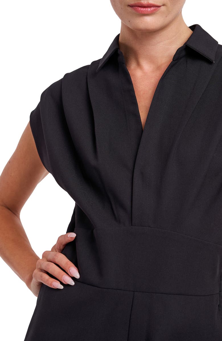 CIEBON Laura Pleated Romper, Alternate, color, Black