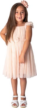 Popatu Kids' Tulle Flutter Sleeve Dress