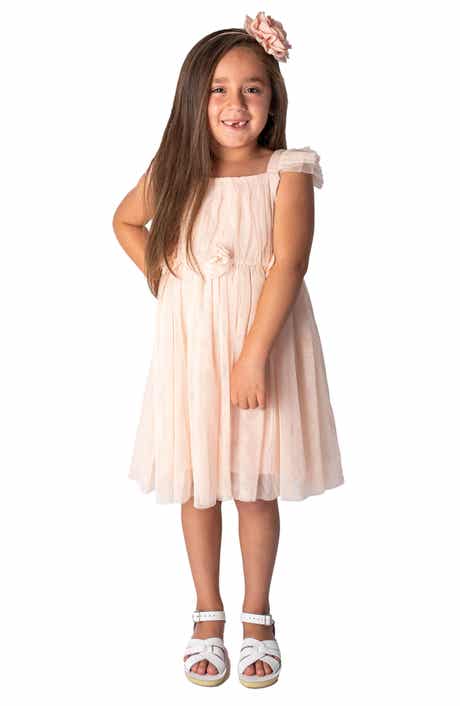 Kids' Tulle Flutter Sleeve Dress